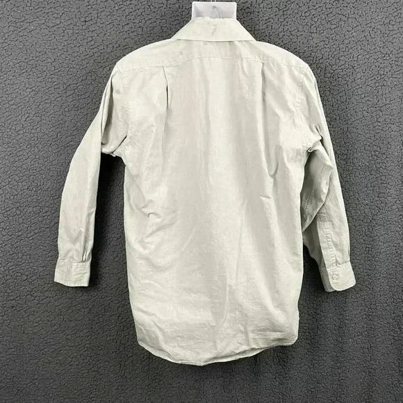 Casual 100% Cotton Gray Dress Button Up Shirt 15 1/2 Mens  Brooks 346 - Picture 7 of 8